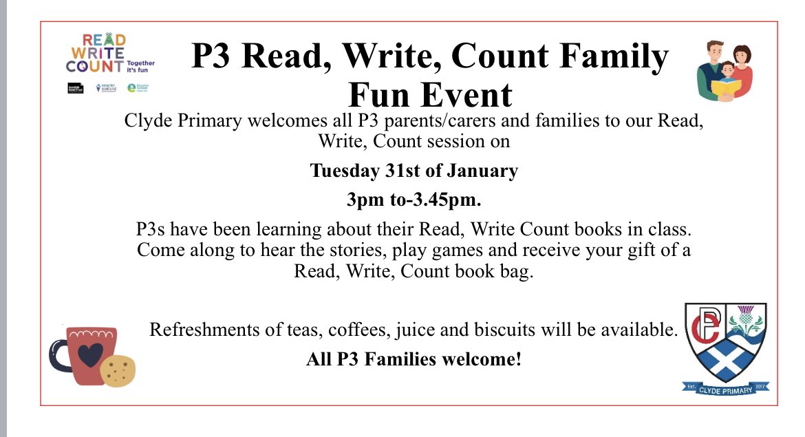 CherThomson14's tweet image. We are looking forward to seeing as many families as possible at these events. #readwritecount #bookbug 📚📚