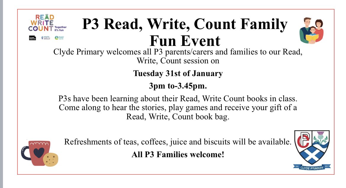 We are looking forward to seeing as many families as possible at these events. #readwritecount #bookbug 📚📚