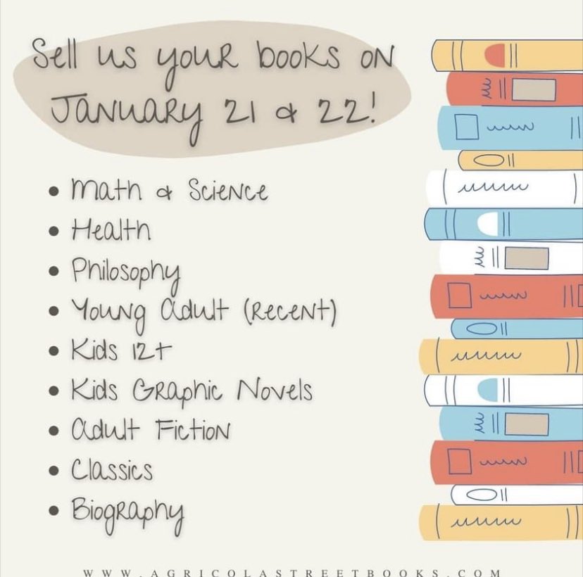 It’s our book buyback weekend this weekend! Bring in up to 15 books in great condition and we’ll give you store credit! We’re particularly looking for books in the following categories: