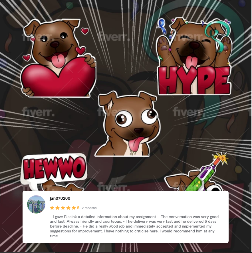 aliyn_abb110's tweet photo. @JuztJigga Blas Roa also known on social networks as Blasink will offer you the fun and highquality Emotes and cartoon sub badges creation service on Fiverr at a reasonable rate.

A Sample is attached to show his quality work.
Contact him:https://t.co/a9m5riTYUw https://t.co/ZN6AxweL1V