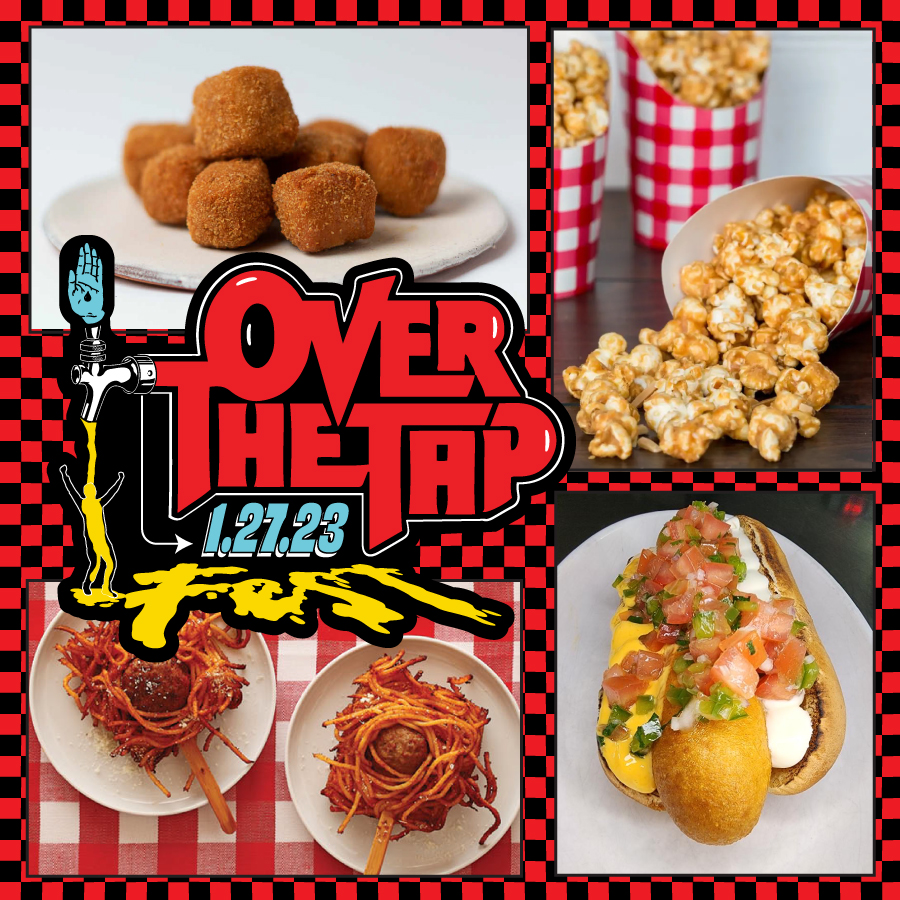 OVER THE TAP 2023 is one week away: here's the <a href="/beastrestaurant/">Scott Vivian</a> menu for the night!

Deep Fried Maple Bourbon Stout Butter
Vegan Caramel Corn
Spaghetti &amp; Meatball On A Stick
Veggie Corn Dog On A Bun Dressed Like Nachos 

We have only 15 tickets left! shorturl.at/bgkrt