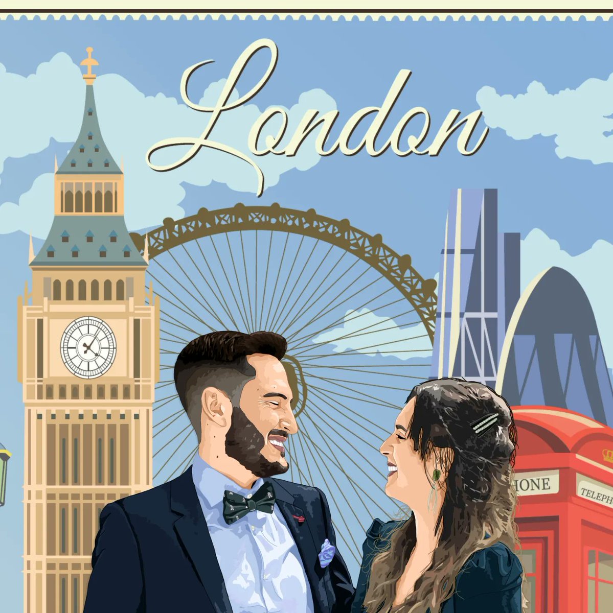 nandomoutinho's tweet photo. Ilustración de esta pareja con fondo londinense en PVC 40x60. Regalo navideño por parte del novio 
.
.
.
.
#Illustration #IllustrationArt #IllustrationDesign #Design #AdobeIllustrator #Illustrations #Illustrator #WacomArt https://t.co/t9WcmZOHTc