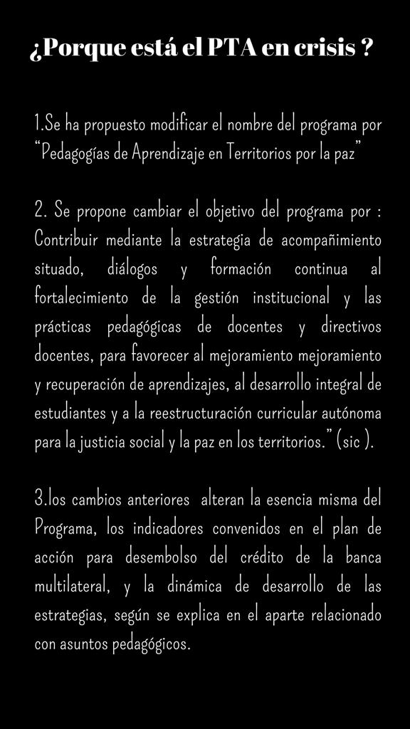 MtnezD's tweet photo. #PTAENCRISIS #CRISISADMINISTRATIVAPTA @petrogustavo @agaviriau @hbayonar @RinconferE @danielsanper @Monyrodriguezof https://t.co/6E3ybANNeb