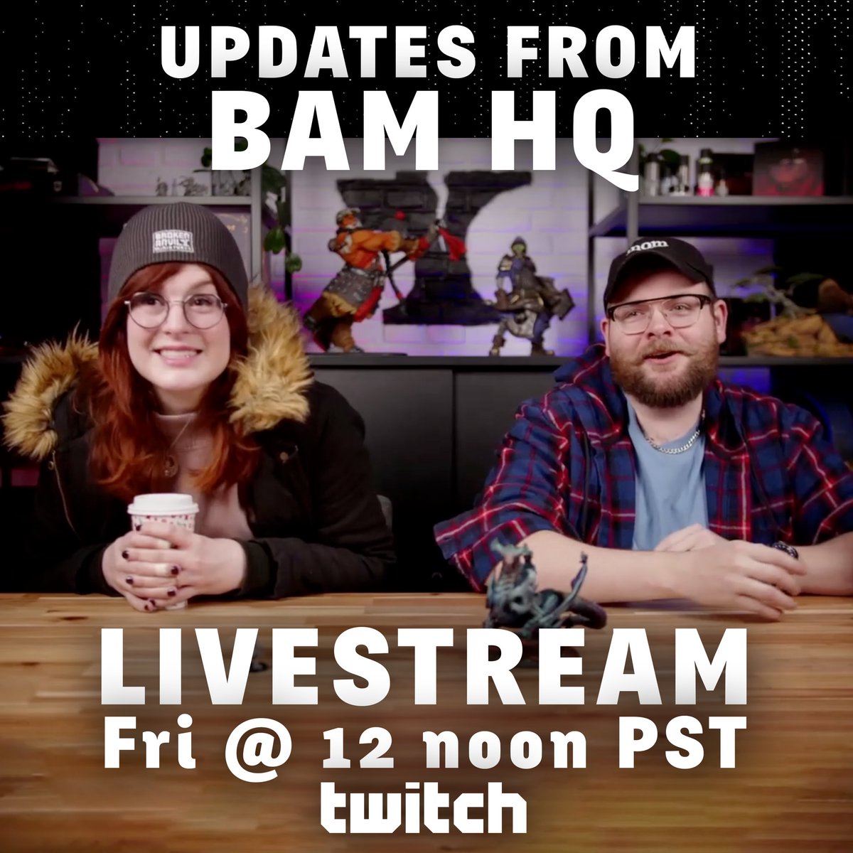 Today! Tune in to our twitch channel for a plethora of exciting updates from BAM HQ! twitch.tv/brokenanvilmin…