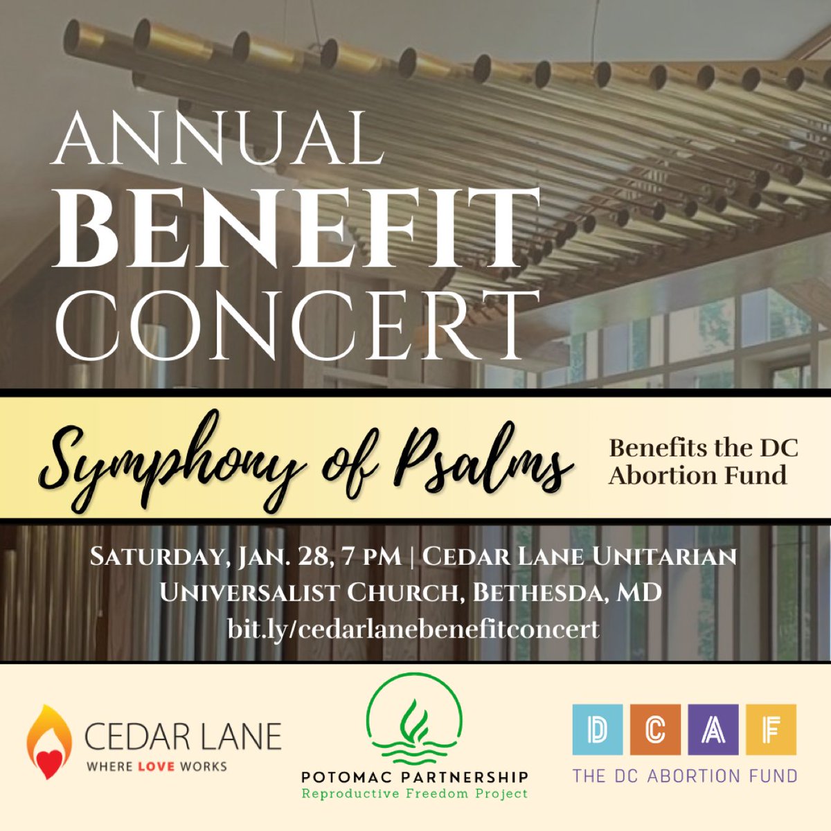 Join us for our annual Benefit Concert on Saturday, January 28 at 7pm here at Cedar Lane! cedarlane.org/benefitconcert