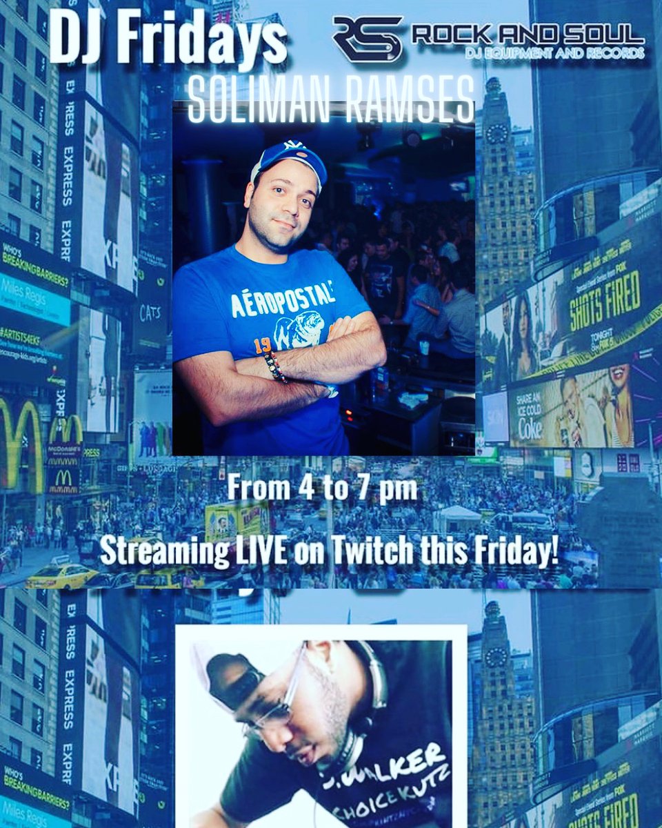 Today This Friday starting 4pm to 7pm @solimanramses live mix stream along with @whoisbriantechbx22 till 7pm only on @djrockandsoul via #twitch #housemusic #dancemusic #rockandsoul #jackinhousemusic #deephousemusic #soulfulhouse #nyc twitch.tv/djrockandsoul