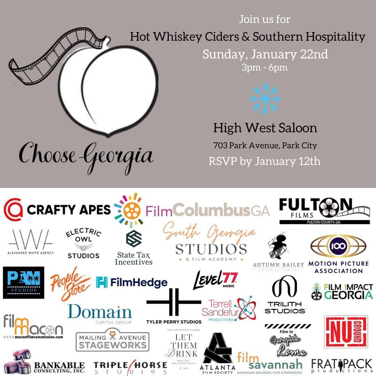 CraftyApesVFX's tweet image. We're excited to be back at @sundancefest this year, sponsoring the @ChooseGeorgia party! Stop by this Sunday for hot whiskey ciders and Southern hospitality at the High West Saloon. See you there! 

#Sundance #ChooseGeorgia #GeorgiaFilm #CraftyApesVFX