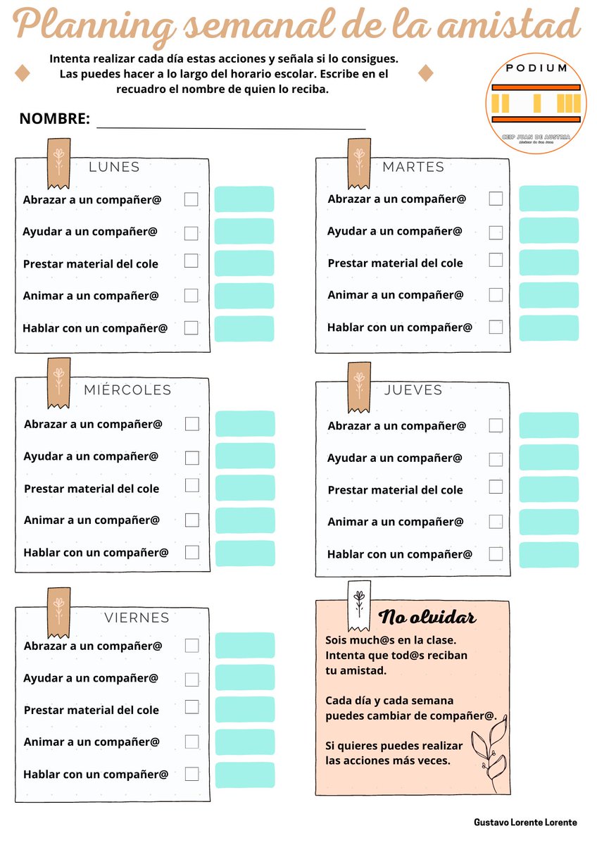 gustavolorente1's tweet photo. Seguimos trabajando #valores desde #PODIUMEF. Una ficha que sirve como organización y reflexión. Descubrimiento de las relaciones en el aula. Puesta en común.
Aquí la plantilla por si queréis modificarla ⬇️ https://t.co/1oIGIp1Yiw #educación #escuela #claustrovirtual #school https://t.co/UEEkFq318G