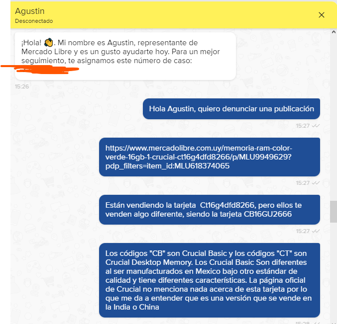flasheneitor's tweet photo. @MercadoLibre_UY te escupe respuestas automáticas y sin sentido. Muestra como no tienen ninguna intención de ayudar a los consumidores (yo fui reembolsado, quería proteger a futuros consumidores).

No "acabe" con mis inquietudes antes que me cerraran el chat. https://t.co/Y0ak0HaCMD