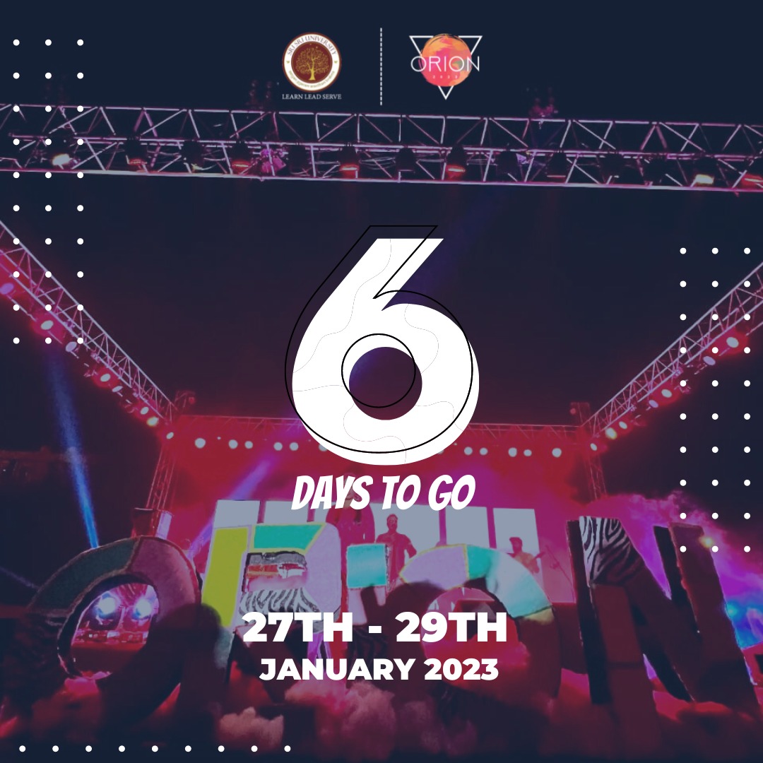 We are less than a week away from one of the finest fests of India, #Orion.
The clock is ticking and the tremors of excitement among the students can be felt precisely inside the campus.

#orion #gurudevinorion #orion2023 #fest