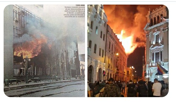 OthonielCarril1's tweet photo. Oiga @Jackeli90383550 .! Los 4 suyos de #MafiaCaviar con el BorrachoToledo incendiando un Banco. Y los 4 Suyos con #Serron incendiando casona de la burguesia
Pero, ambos QUERÍAN MUERTOS.
El primero lideraba asonada, el 2° mandaba a sus borregos del SUR.
#TerrorismoNuncaMas https://t.co/NBymrkEmDL