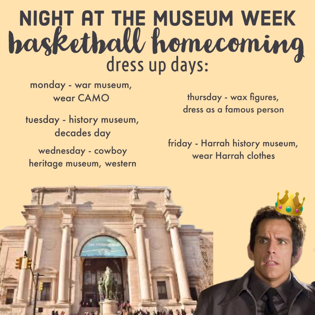 HarrahHSSTUCO's tweet photo. next week’s dress up days! https://t.co/52xpUDvbyn