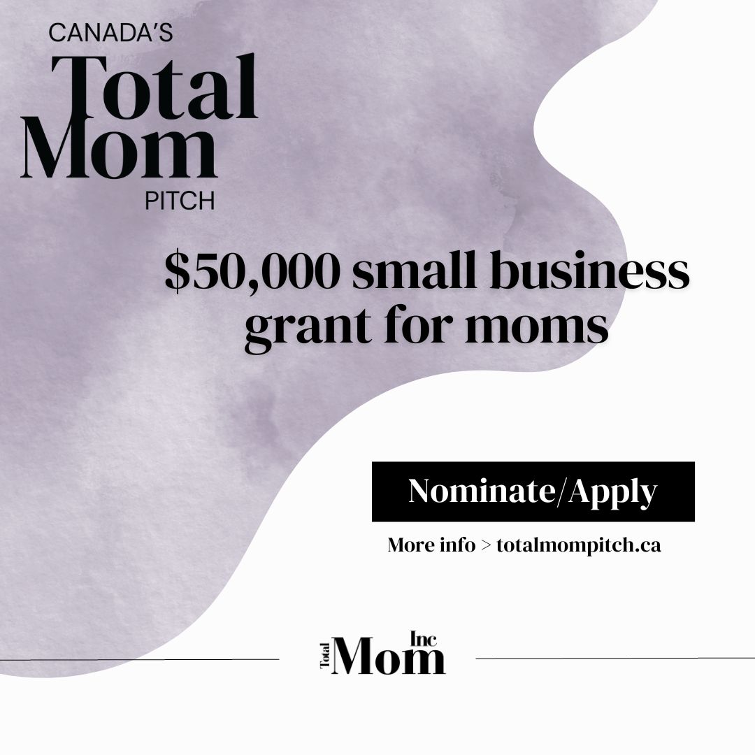 Canada's Total Mom Pitch $50k small grant program is now open for applications until March 20, 2023. 

Apply here - bit.ly/3QQvBmL

If you're a mom with a business of know one - you don't want to miss this one!
#totalmompitch