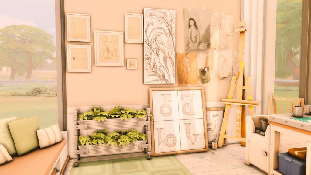 Adiaaa22's tweet photo. I made a plants and crafts room for #honeymaystreamshell #ShowUsYourBuilds #TS4 https://t.co/aL3kkCFKNd