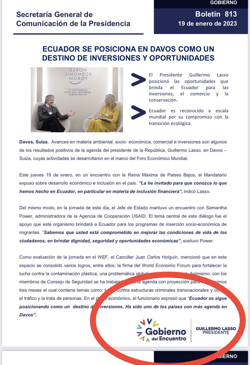 OrlandoPerezEC's tweet photo. ‼️El equipo de imagen presidencial cambió el logo del gobierno de @LassoGuillermo:pasó de ser “El gobierno del Encuentro” a “Gobierno del Ecuador”,tras la denominación de “Caso Encuentro” a los allanamientos realizados hoy por la @FiscaliaEcuador por el escándalo #ElGranPadrino‼️ https://t.co/Y1sWsoJ1q0
