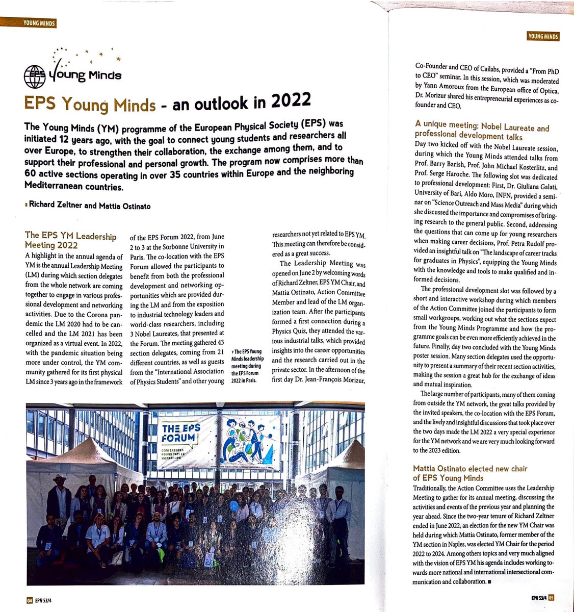 Andrea Lo Sasso (@_a_l_s) on Twitter photo Now available new issue of ‘Europhysics News’ , <a href="/EuroPhysSoc/">European Physical Society (EPS)</a> periodical. With a contribution by R. Zeltner & M. Ostinato regarding the <a href="/epsyoungminds/">EPS Young Minds</a> Forum 2022 held in Paris <a href="/Sorbonne_Univ_/">Sorbonne Université</a> last June. Pleased to have partnered with YM <a href="/aisf_fisica/">aisf_fisica</a> Now available new issue of ‘Europhysics News’ , <a href="/EuroPhysSoc/">European Physical Society (EPS)</a> periodical. With a contribution by R. Zeltner & M. Ostinato regarding the <a href="/epsyoungminds/">EPS Young Minds</a> Forum 2022 held in Paris <a href="/Sorbonne_Univ_/">Sorbonne Université</a> last June. Pleased to have partnered with YM <a href="/aisf_fisica/">aisf_fisica</a>