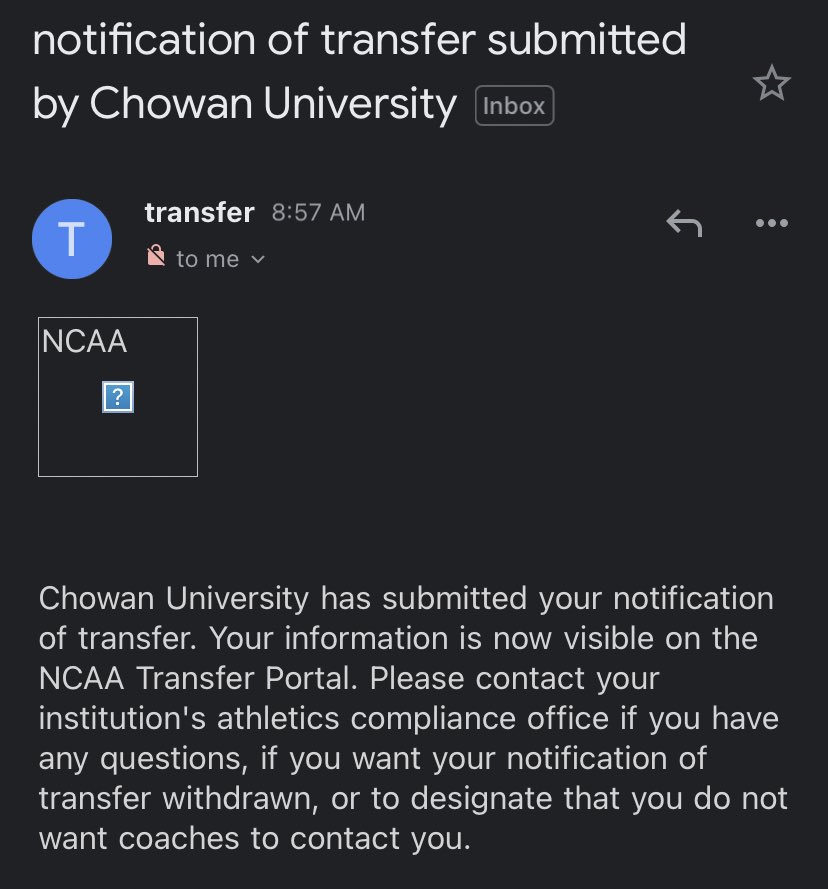 dallascap56's tweet photo. I would like to announce that I have entered the transfer portal. I will be a graduate transfer once I graduate from Chowan in the Spring my recruiting is open to all programs looking to finish my last year of ball! Thank you Chowan💙 https://t.co/Su3CdelvzA