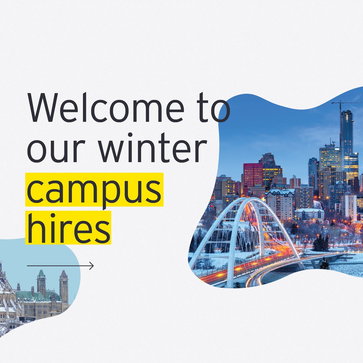 EYCanada's tweet photo. We’re welcoming our winter campus hires to #EYCanada! Their ambition is as bold as ours and we’re proud that they chose to start their career at EY. Here's to an exceptional EY experience 🥳. It’s #YoursToBuild! https://t.co/KlURKx7Z3B