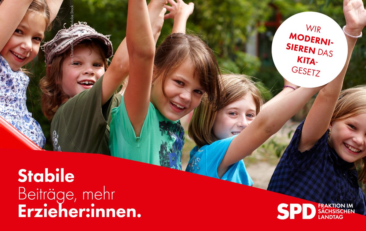 spdsaxlt's tweet photo. Wir modernisieren das #Kita-Gesetz. Damit ermöglichen wir ab 1. August 2023 1.000 zusätzliche Erzieher:innen. Und wir passen die Kita-Pauschale an, um Kostensteigerungen auszugleichen und sorgen damit für stabile  Elternbeiträge. @PfeilJule 

https://t.co/tE8hR13JJO https://t.co/Q2gRMEfRgh
