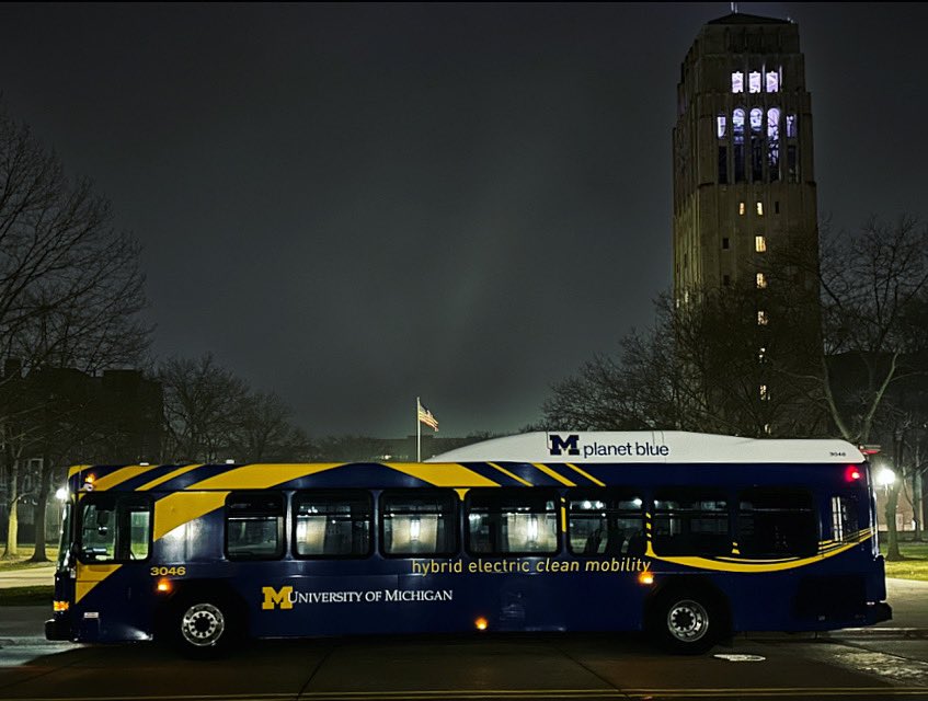 UMichBusDrivers's tweet photo. Did you know that the buses run almost 24 hours a day? Whether it’s early in the morning or late at night, our drivers are out making Blue GO! 

You can learn more about route schedules at https://t.co/aDDgB71YwU or by downloading the Magic Bus app. https://t.co/jMX4Lbstrl