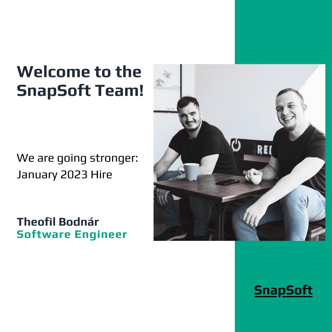 snapsoft_io's tweet photo. 🤩 Meet the newest member of our team, Theofil Bodnár! 

👉 Want to join our growing team and be part of our journey?

Check our open roles: https://t.co/26Y80QhOcI

#snapsoft #team #newhires #employee #hiring #postoftheday #welcome #software #change #welcome https://t.co/vLelA31D0u