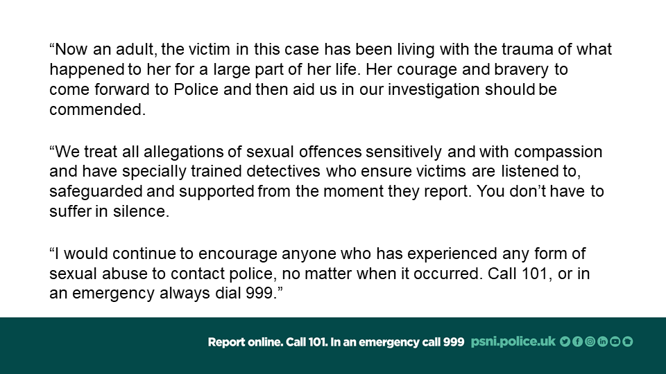 PSNIArdsNDown's tweet photo. Today, Friday 20th January 2023, a 65 year old man from the Groomsport area has been sentenced at Newry Crown Court for gross indecency with a child and indecent assault on a female. https://t.co/gnSh5MJc8C