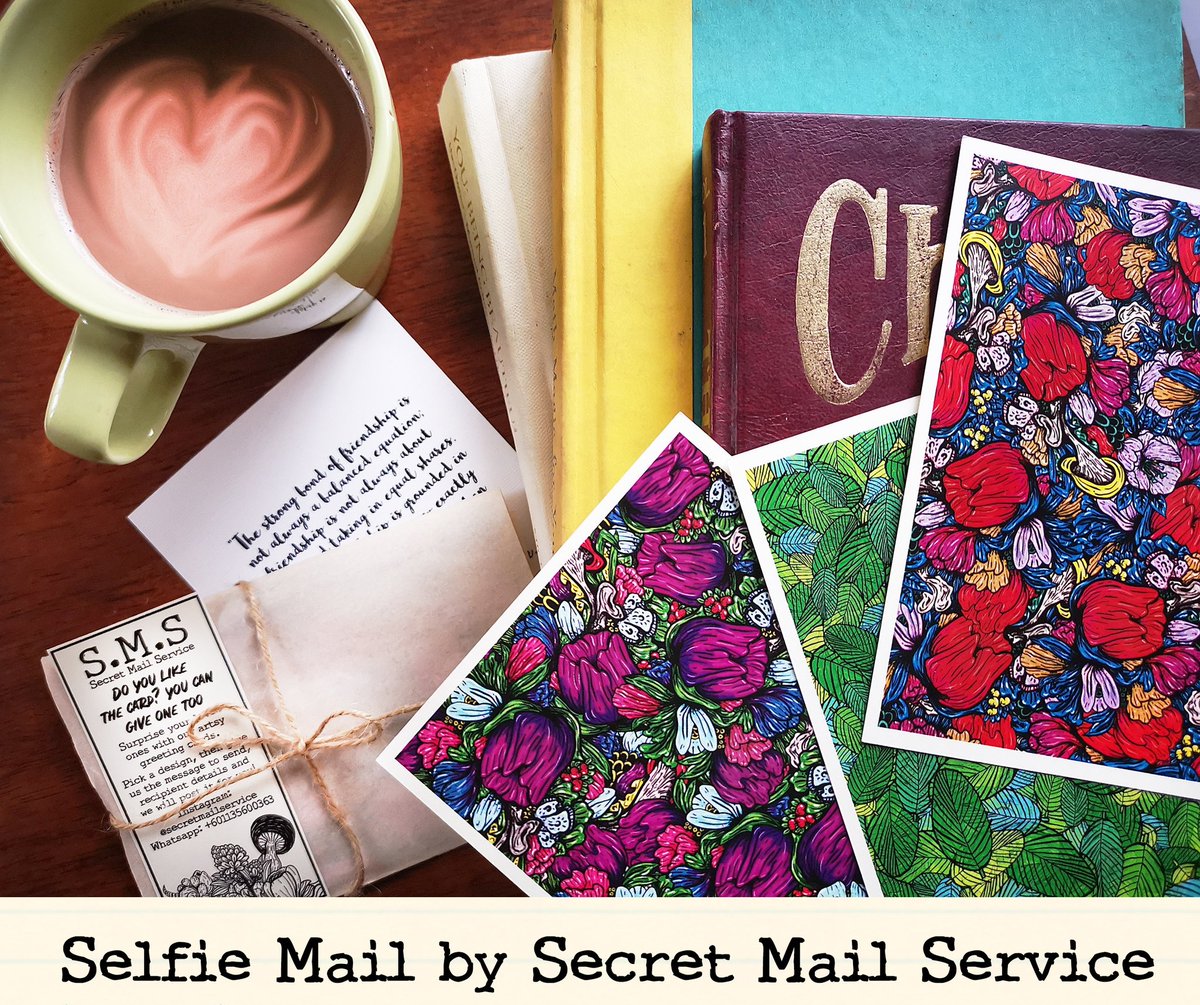 💌 𝚂𝚎𝚕𝚏𝚒𝚎 𝙼𝚊𝚒𝚕

𝙍𝙈50 𝙛𝙤𝙧 4 𝙘𝙖𝙧𝙙𝙨, 1 for each week

Inspired by our customers who wants to send cards to themselves!

Just choose whichever design and give us your self message you want!

DM <a href="/SecretMailSrvc/">Secret Mail Service ✉</a> or WA wa.me/601135600363