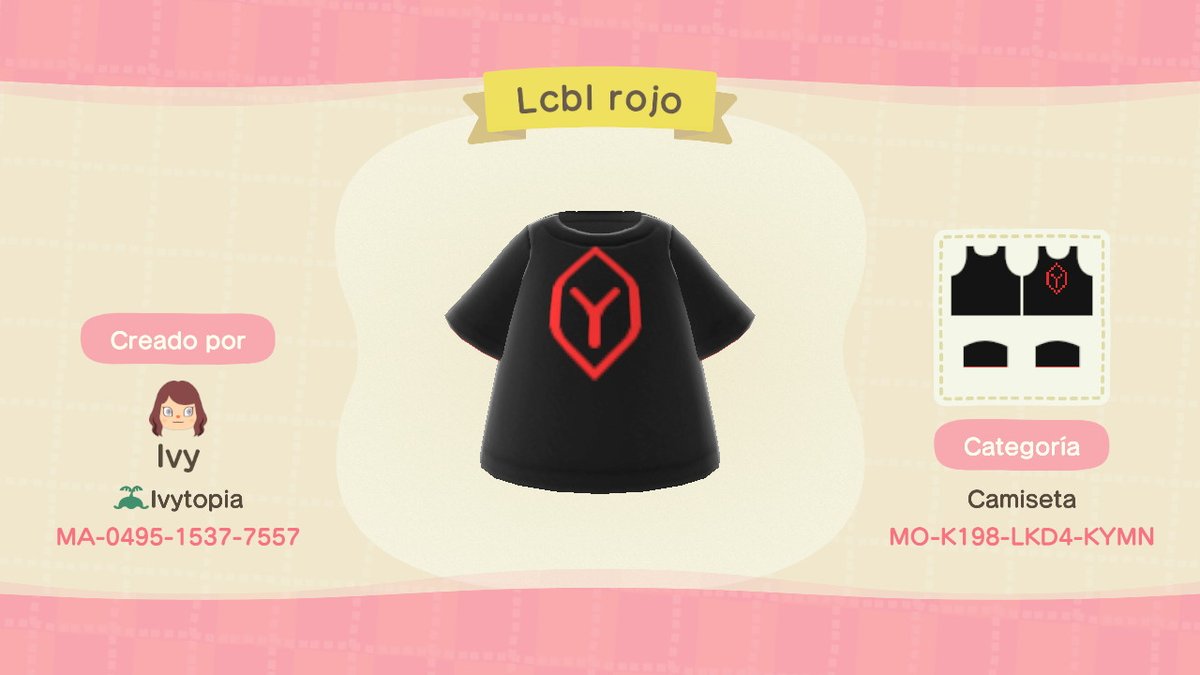 Ivylith's tweet photo. Mi novio es fan y le hice ropita de #lcbl en #AnimalCrossing #ACNH #NintendoSwitch https://t.co/K0ptZiRq6V