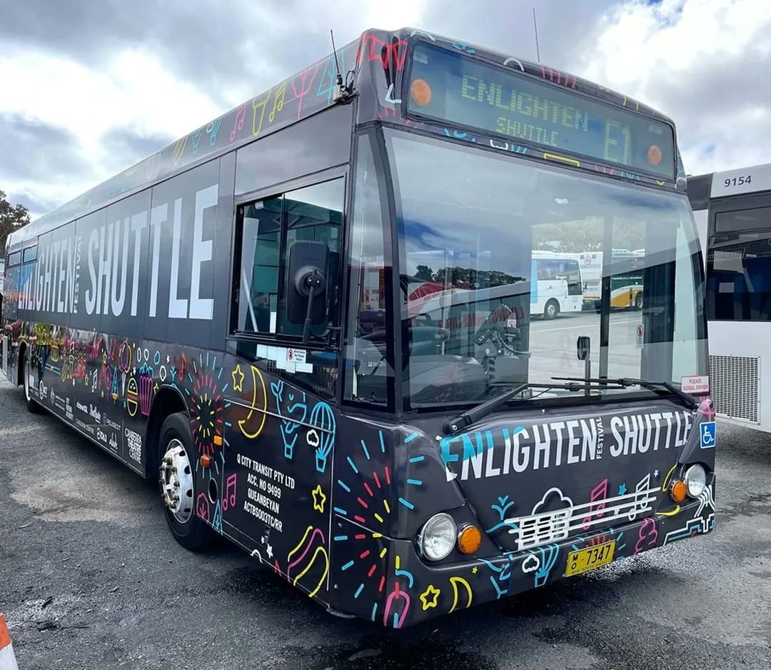 ngdigitalas's tweet photo. Skyttelbuss for Enlighten Festival i Canberra foliert med Hexis Take Heat Easy Digital Print Media #THE190EVO og Blank Laminatfolie #PC190G2. #hexisaustralia #hexisgraphics #digitalprint #buswraps #wrapped #wrapping #carwrap #carwrapping #vehiclewrap https://t.co/UpgWpYdZhF https://t.co/tx2opWBf3e