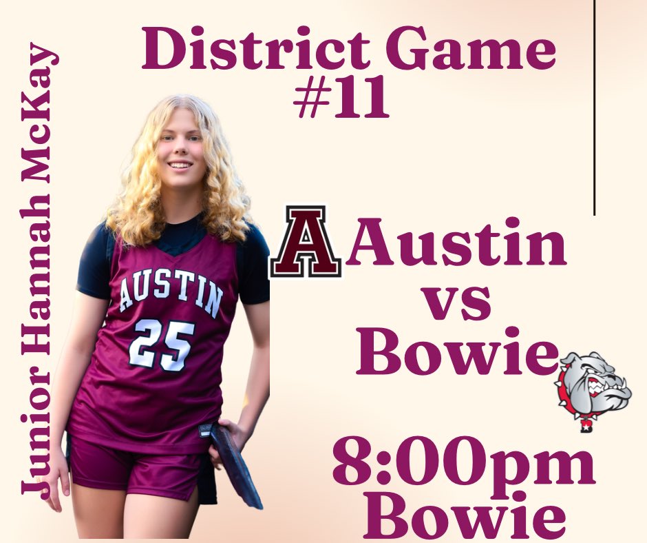 AustinHSGBB's tweet photo. 🚨GAMEDAY🚨
🆚 @WbbBowie
📍Bowie
Freshman-5:15pm
JV-6:30pm
Varsity-8:00pm
#VCon3
#loyalforever https://t.co/oQIXuS8BbO