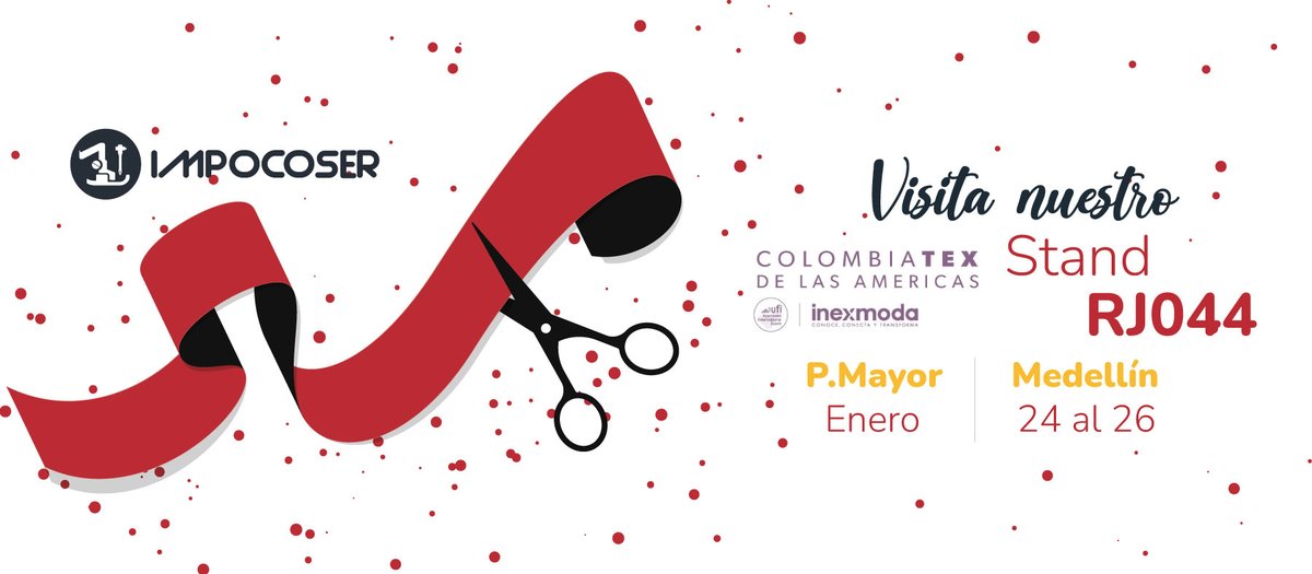 impocoser's tweet image. Estamos a pocos días de nuestro reencuentro en Colombiatex edición 2023 👏. ¡Visita nuestro stand en Plaza Mayor en Medellín! RJ044. Tendremos un montón de sorpresas y espacios de conocimiento para ustedes 🥳🤩

#MACPI #DURKOPP #IMA #KANSAI #UNION #JACK #BROTHER #maquinasdecoser