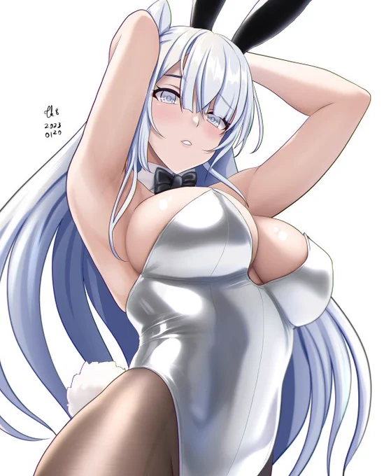 お涼さんより託されし冬月用バニー装備 (1時間オーバー)#艦これ #艦これ版深夜の真剣お絵描き60分一本勝負#艦これ版真剣お絵描き60分一本勝負_20230120 