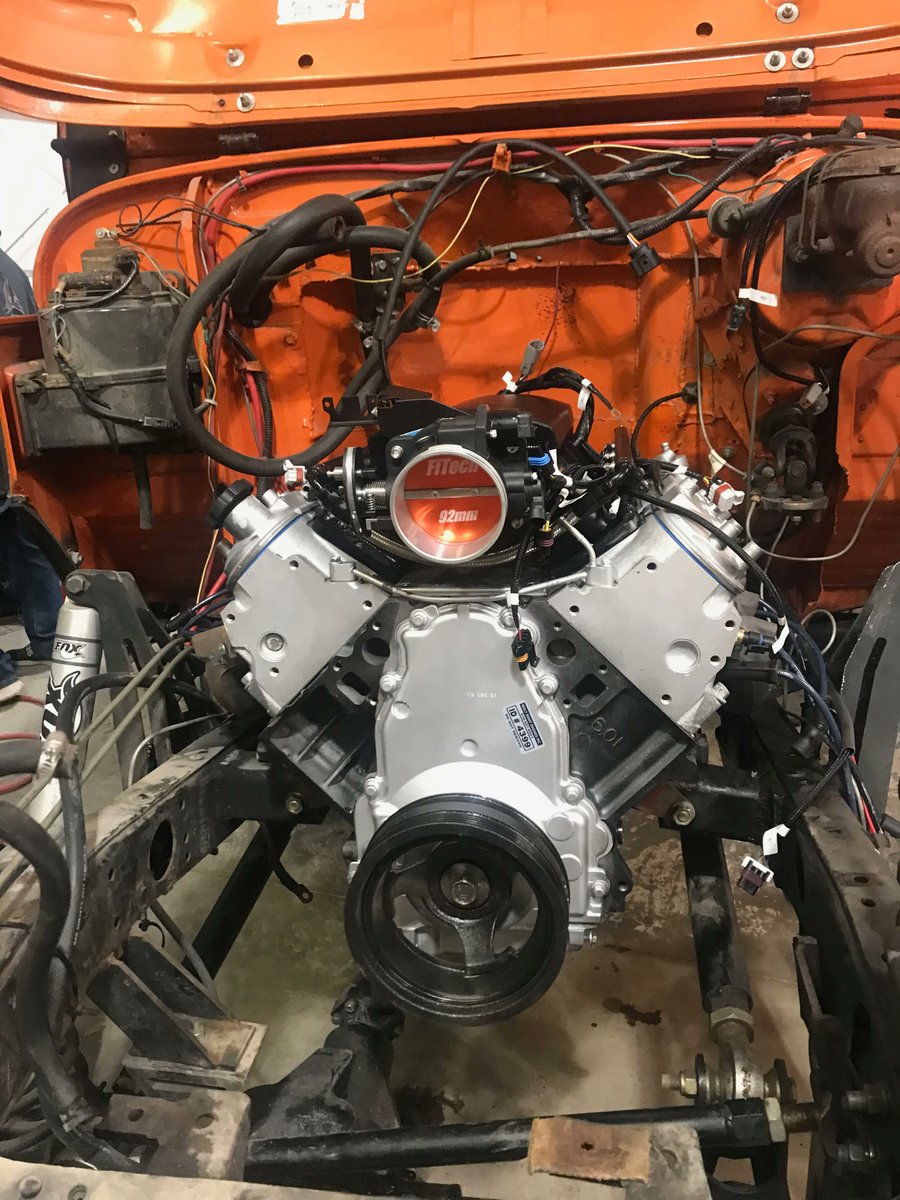 The engine swap is moving right along. The FiTech fuel injection systems is ready to go. #sparkburnhotrods #engineupgrades #lsengine #fitech #fueloffroad #offroading #upgrades #fj40