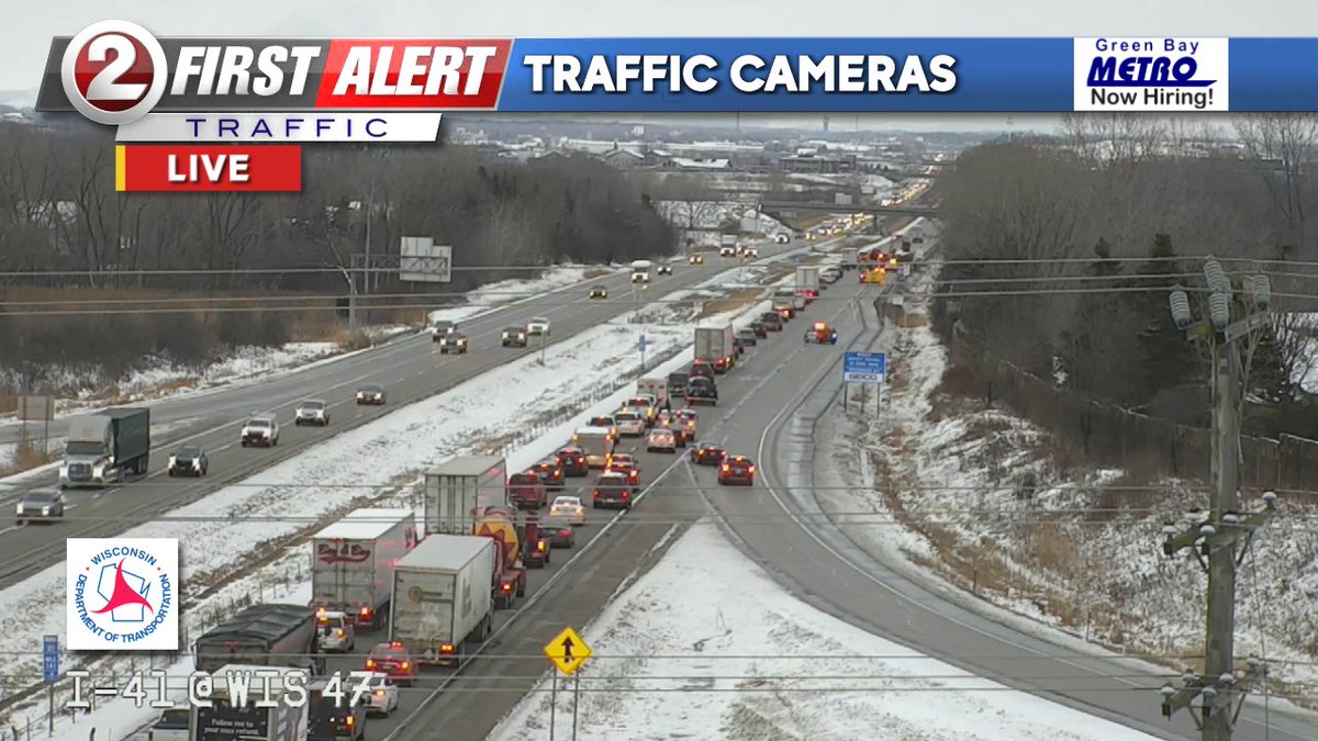 FIRST ALERT TRAFFIC: fire in the northbound lanes of I-41 near the Richmond (Hwy. 47) exit in Appleton. Traffic is slow.