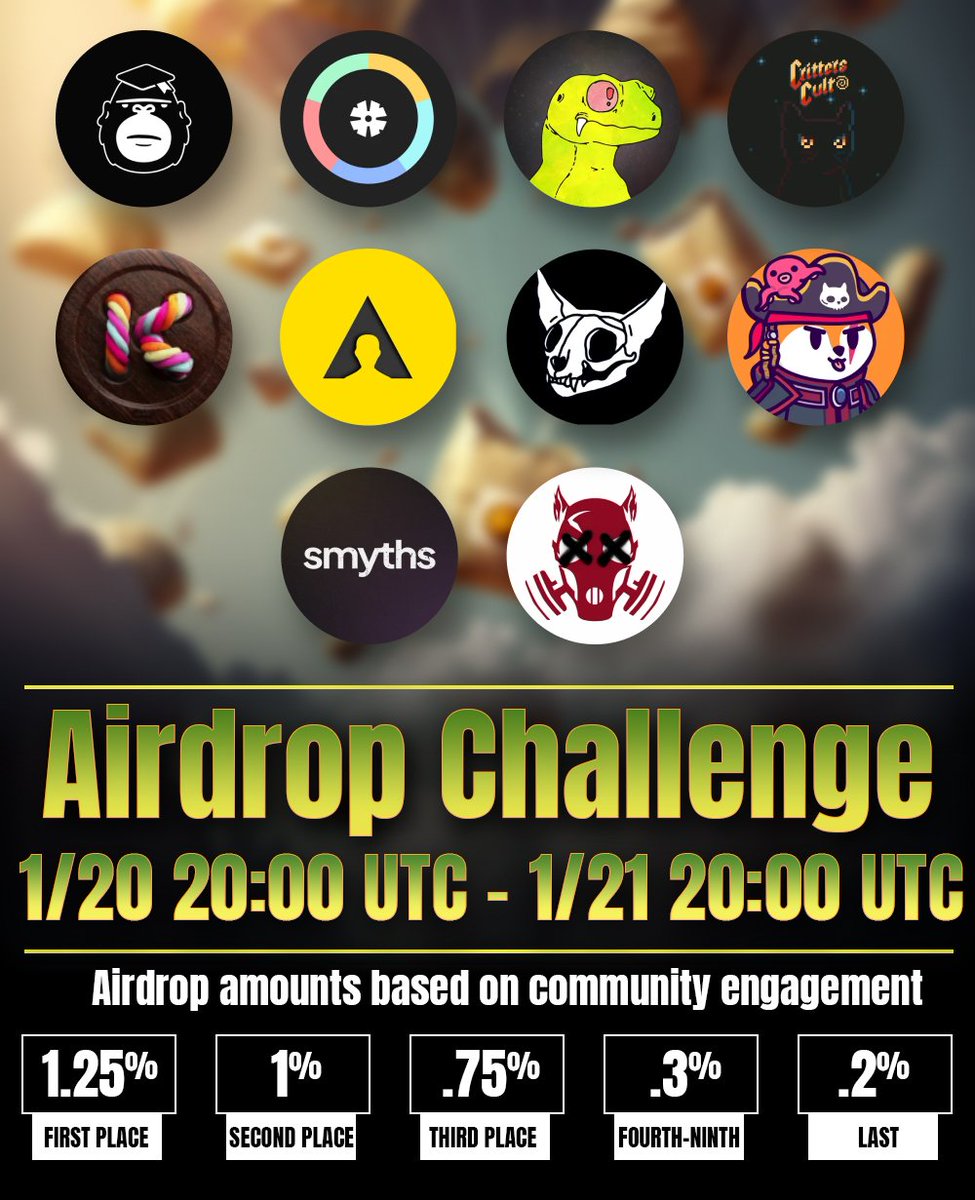 Smol_uno's tweet photo. $SMOL Airdrop Challenge Contestants Announced!

The following 10 Communities have been selected.
Prepare your community, rally the troops &amp; get ready! 

We start the challenge at 12PM EST/ 18:00 CET time TODAY. Rules of the challenge will be posted later... https://t.co/tuq3nnkHnc