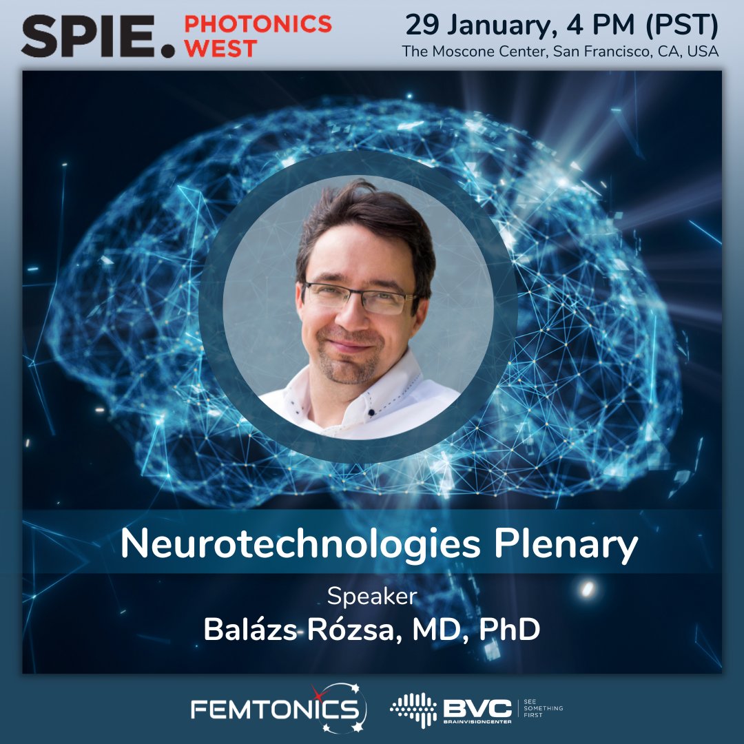 Femtonics's tweet photo. 🎤Listen to the captivating talk by Femtonics founder &amp; BVC CEO Balázs Rózsa MD, PhD at Photonics West BiOS, the most important biophotonics conference on Jan.29, 4PM (PST), at Moscone Center, Room 207/215 (Lvl 2 South).🧠
https://t.co/iTYU8cEU7u
#neuroscience #multiphotonimaging https://t.co/FRCOiSxvKj