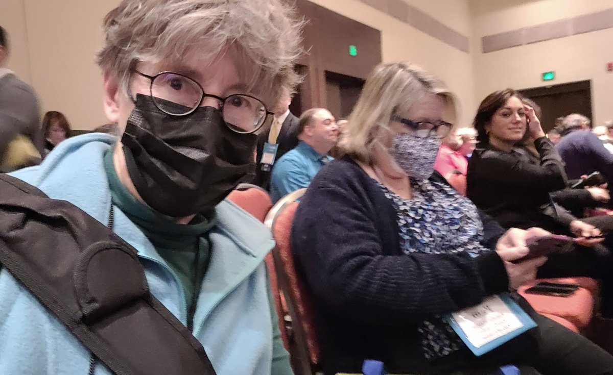 Great to be back in person <a href="/massmunicipal/">Mass. Municipal Assn</a> #MassMuni23 With Pam Wright from #NewtonMA City Council. Masks optional. :-)