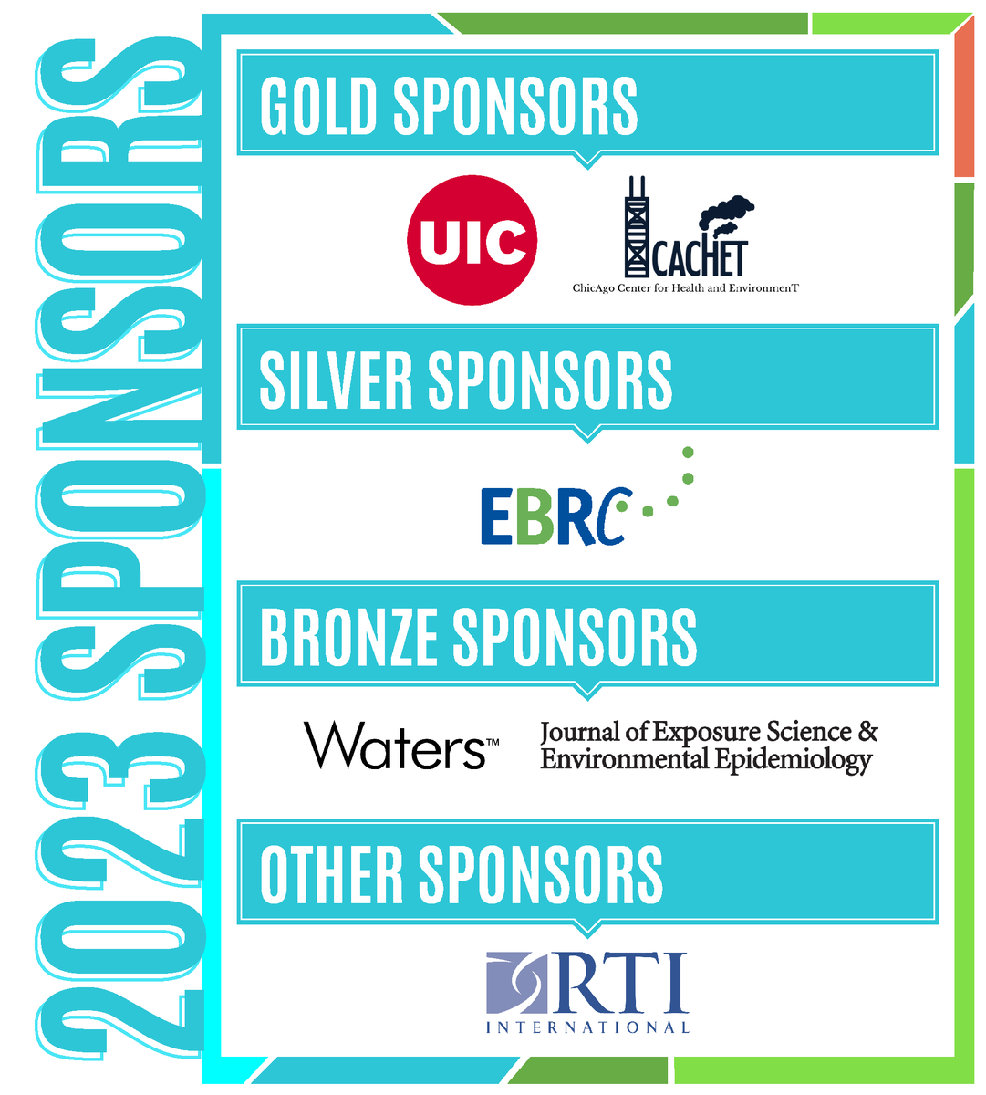 ISExposureSci's tweet photo. We are grateful to the many sponsors who are supporting the work of our #ISES2023 participants! Thank you to @thisisUIC, CATCHET @CEC_CACHET, EBRC, @WatersCorp, @JExpSciEnvEpi, and @RTI_Intl!
#BecomeASponsor #ISES #SupportOurScientists #SeekingSponsors #EcoScience https://t.co/MxTsPutfXF
