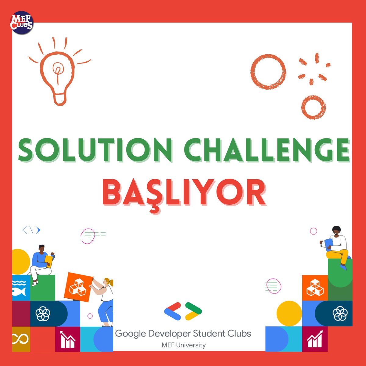 gdscmef's tweet photo. Herkese Merhaba!🥳Google tarafından her yıl dünya çapında düzenlenen #solutionchallenge2023 başlıyor! Yarışmanın detayları için bizi takipte kalın!✨ https://t.co/4RfG7X4k5r