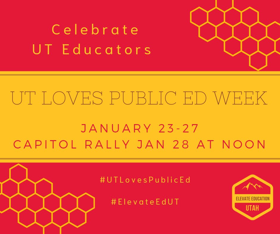 ElevateEdUT's tweet photo. Let's move past the words and rhetoric and come together to celebrate the greatness of students and educators. 

Join #ElevateEdUT next week for #UTLovesPublicEd 

#uted #utpol https://t.co/IlNVDUDb9f