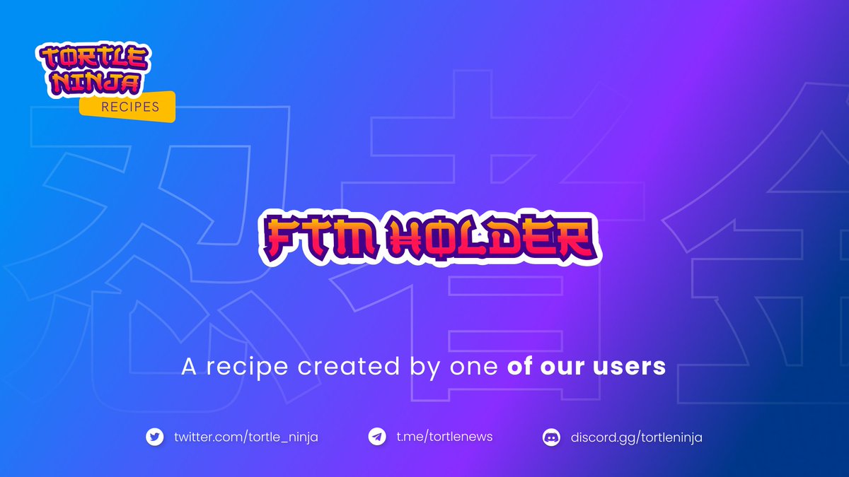 AutoLayer's tweet photo. ♨️New Tortle Ninja #ComboRecipe | $FTM Holder
Do you trust in $FTM? Want to accumulate even more? This recipe is definitely for you🧵⬇️
You can clone it here!
https://t.co/8lySAJCA31
$FTM $TORTLE #Crypto #Fantom https://t.co/Hm5v85urGh