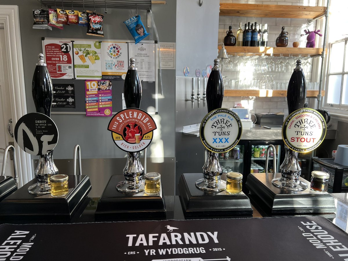 Mold Alehouse (@moldalehouse) on Twitter photo Friday’s cask ale from 3pm to 10pm -
Debut - <a href="/TripPointBrew/">Triple Point Brewing</a>
Splendid - <a href="/BreweryFacer/">Facer’s Brewery</a>
XXX Pale - Three Tuns
Stout - <a href="/ThreeTunsBrewer/">Three Tuns Brewery</a> Friday’s cask ale from 3pm to 10pm -
Debut - <a href="/TripPointBrew/">Triple Point Brewing</a>
Splendid - <a href="/BreweryFacer/">Facer’s Brewery</a>
XXX Pale - Three Tuns
Stout - <a href="/ThreeTunsBrewer/">Three Tuns Brewery</a>