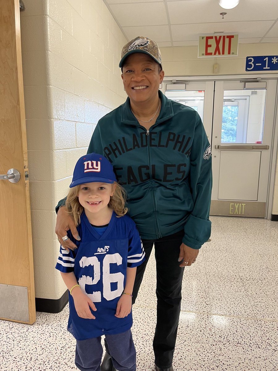 It’s Eagles Spirit Day at Exton and this little lady stayed true to her team. We don’t hate or discriminate. I told her, “Stay true to what you believe.”