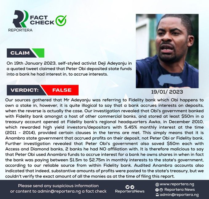 mryaoserge's tweet photo. Anambra state receives $1.5m - $2.75m monthly interest from Peter obi’s @peterobi obi’s investment in Fidelity bank, Access bank, and Diamond bank.  No man like PO. #ObiIsComing #Obidatti023 #ObiDattiInPlateau https://t.co/A4lol1zAWf