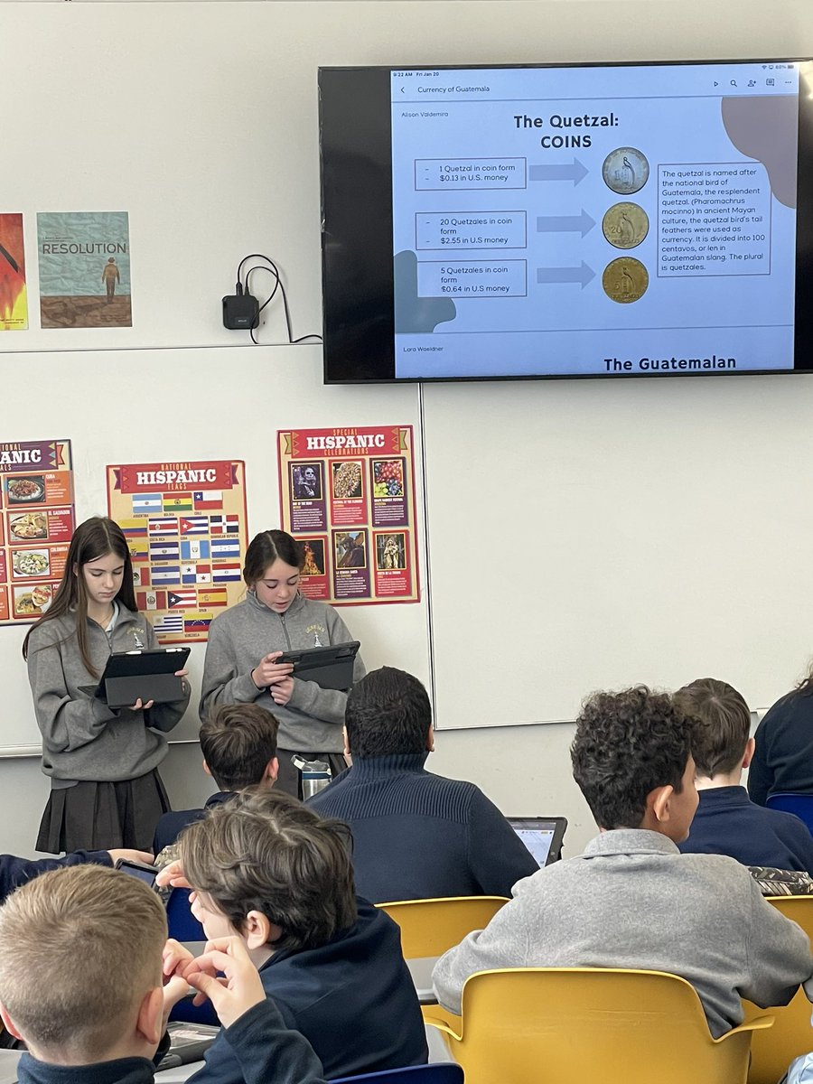 GiarraccaMXHS's tweet photo. After learning our numbers in Spanish 7, of course we were curious about the different currency of the various Spanish speaking countries and especially how much is a Big Mac?! @XaverianHS #hispanicculture #clipperstogether https://t.co/6YIwkdTR3m