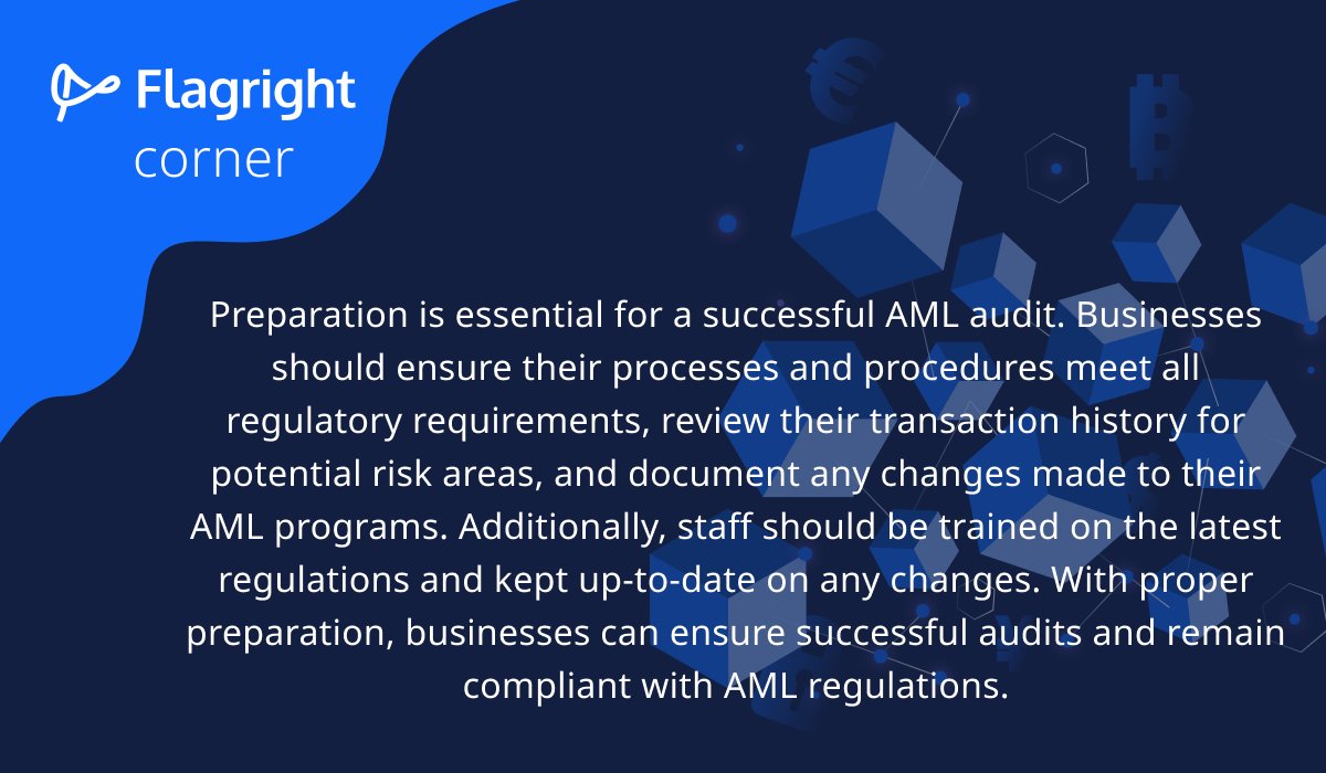 FlagrightHQ's tweet photo. #AMLCompliance #AMLAudit #RegulatoryRequirements #TransactionHistory #PotentialRiskAreas #SuspiciousActivityReport #AMLPrograms #TrainedStaff #LatestRegulations #SuccessfulAudits #RemainCompliant #TransactionMonitoring #ProperPreparation https://t.co/OwSnPb4EC4