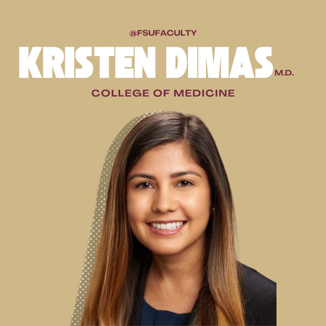 FSUFaculty's tweet photo. Kristen Dimas, M.D. at the College of Medicine (@fsucom), earned the FAFP Young Leader Award at the FAFP Family Medicine Winter Summit at Amelia Island.
Congratulations on this stellar achievement!
#FSUFaculty #FSUCoM #FSUMedicine #FSUHealth #FSU https://t.co/870IpLekM7