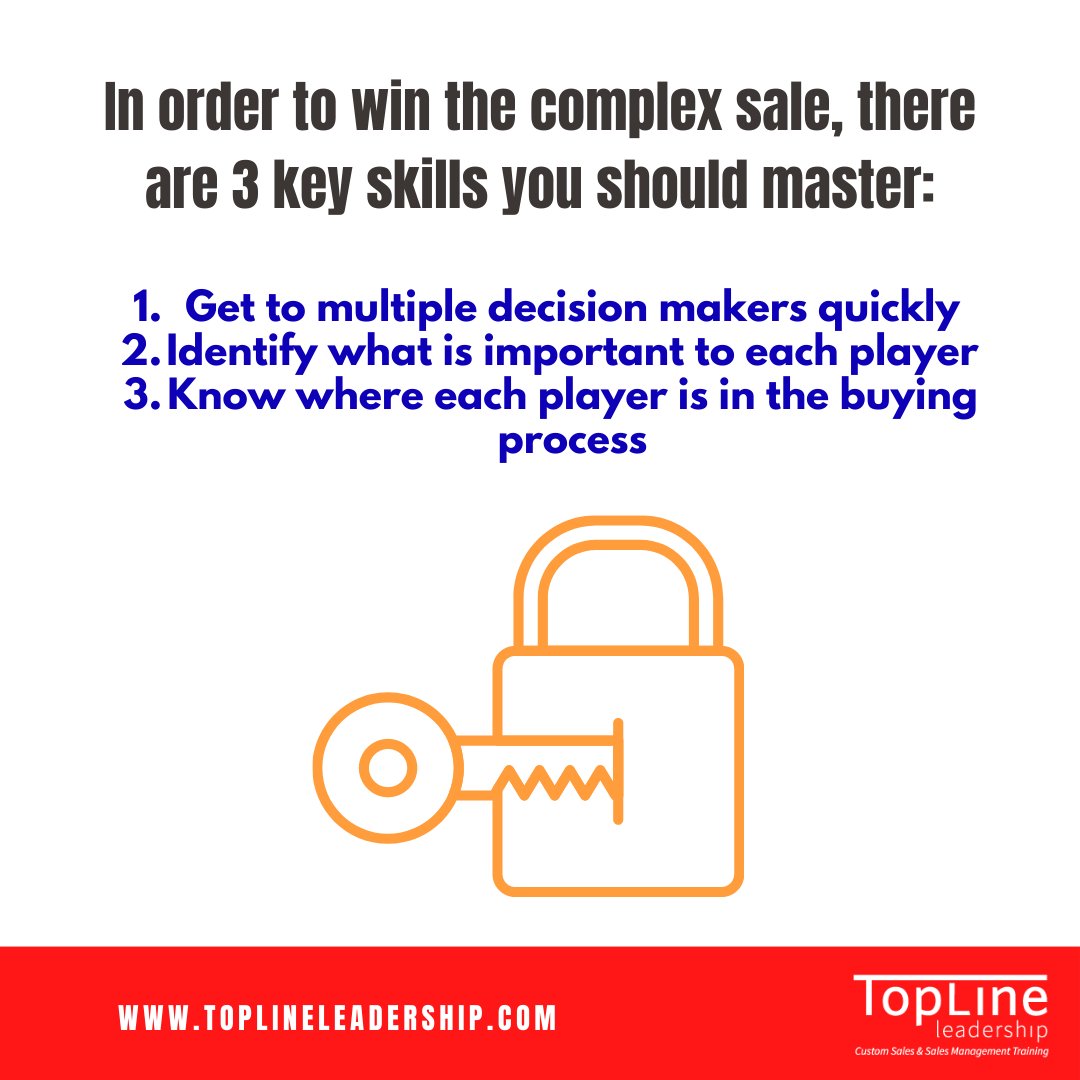 kevinfdavis's tweet photo. In a #complexsale, the majority of the sale takes place when you're not there, when individuals on the buying team communicate with each other. You want the people on a Complex Buying Team to be selling your solution to each other! Learn more here: https://t.co/LQnXiETKtO

#sales https://t.co/WLVH0LUaXr