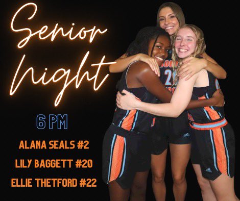 Can’t believe it’s here🥹. Senior Night for girls’ basketball and cheer will take place in between the girls and boys games! Come out and support these Seniors tonight!!!