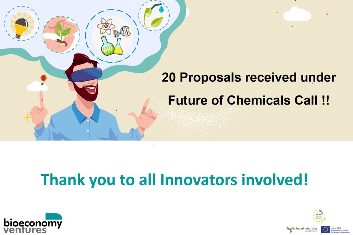 #Startups application for #FutureofChemicals are closed 🔒

We have attracted #startups from the #chemical sector, giving them the opportunity to face challenges that can be solved via a #bioeconomy approach 

We would like to #thank #you all❕